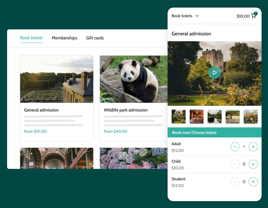Booked It alternative ticketing software and EPOS shop view